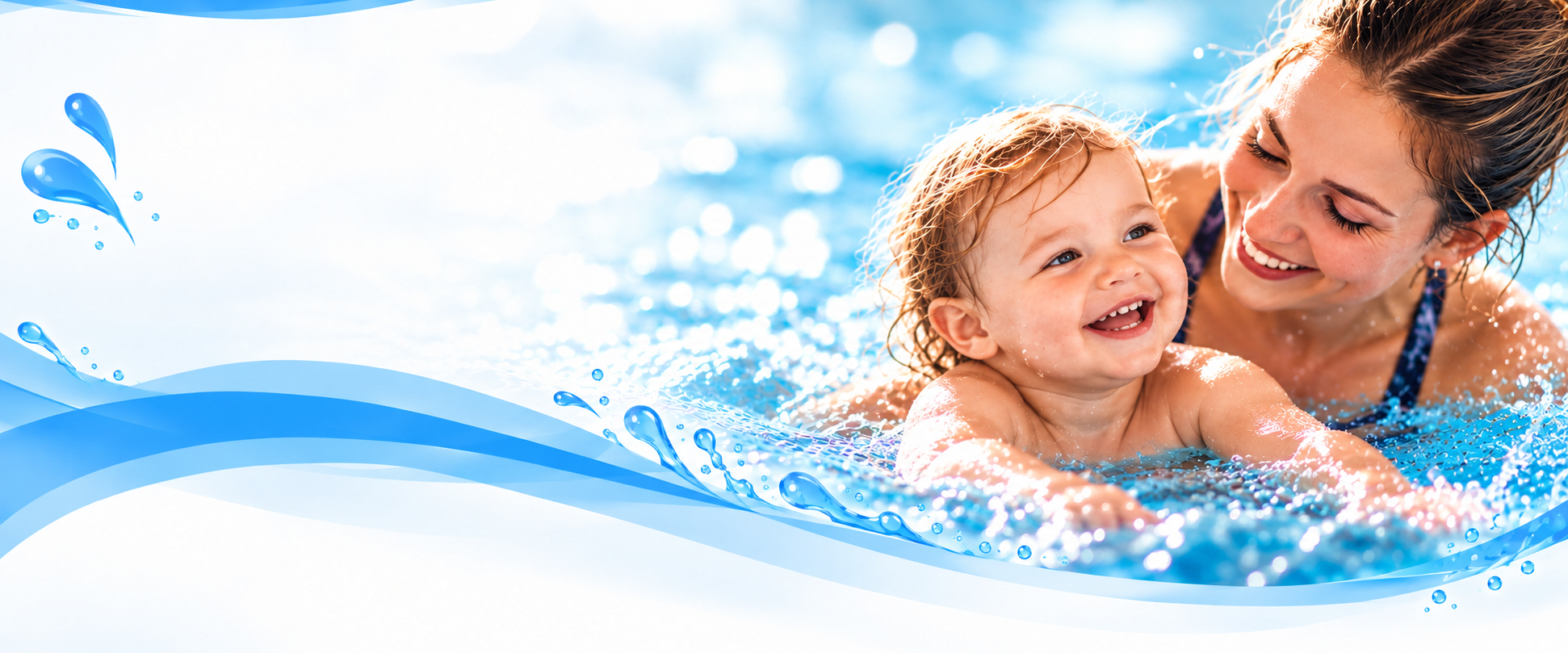 Mutter und Kind gemeinsam im Wasser